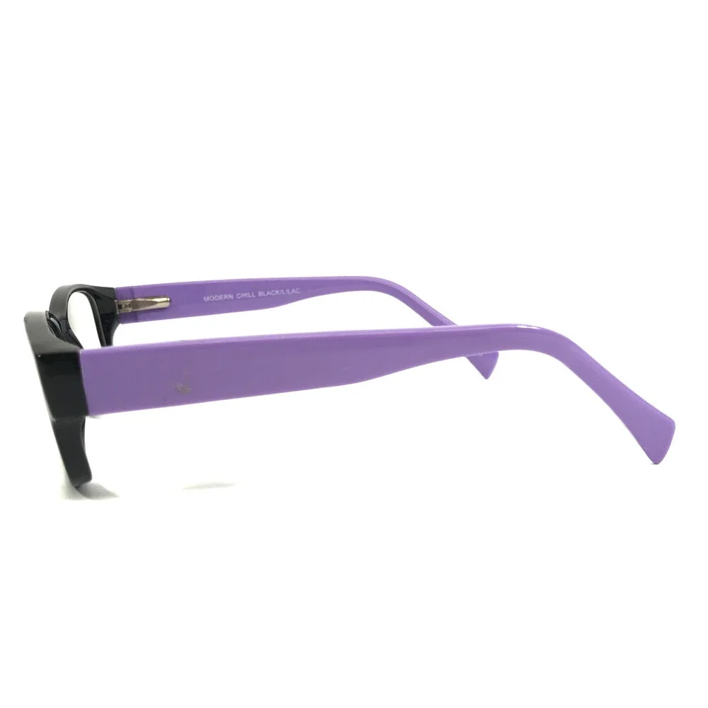 Modern Eyeglasses Frames CHILL BLACK/LILAC Rectangle Full Rim 51-17-140